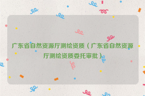 广东省自然资源厅测绘资质（广东省自然资源厅测绘资质委托审批）