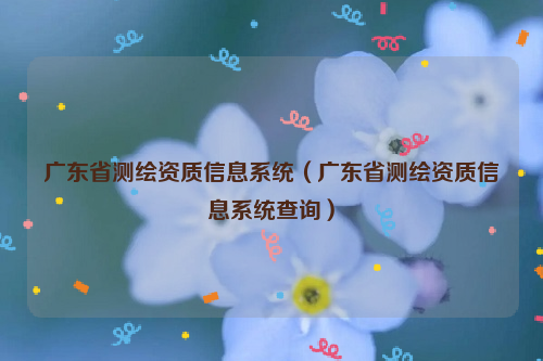广东省测绘资质信息系统（广东省测绘资质信息系统查询）