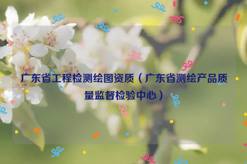 广东省工程检测绘图资质（广东省测绘产品质量监督检验中心）