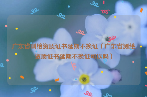 广东省测绘资质证书延期不换证（广东省测绘资质证书延期不换证可以吗）