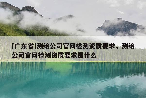 [广东省]测绘公司官网检测资质要求，测绘公司官网检测资质要求是什么