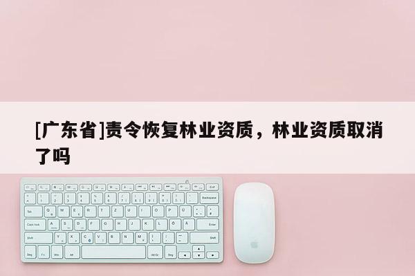 [广东省]责令恢复林业资质，林业资质取消了吗
