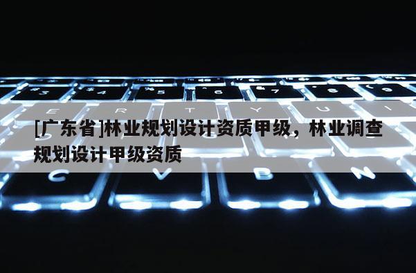 [广东省]林业规划设计资质甲级，林业调查规划设计甲级资质