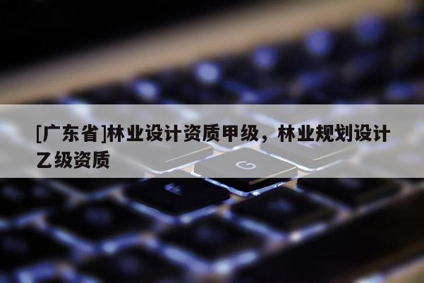 [广东省]林业设计资质甲级，林业规划设计乙级资质