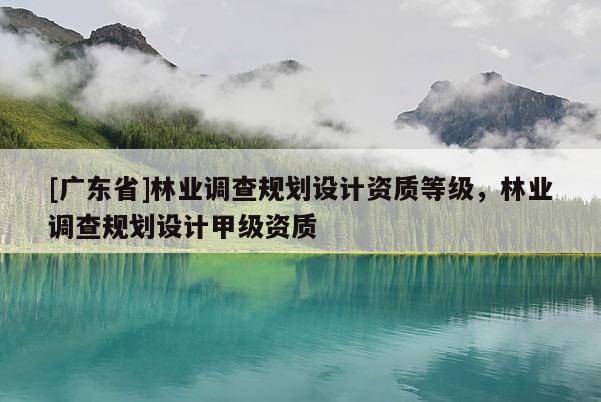 [广东省]林业调查规划设计资质等级，林业调查规划设计甲级资质
