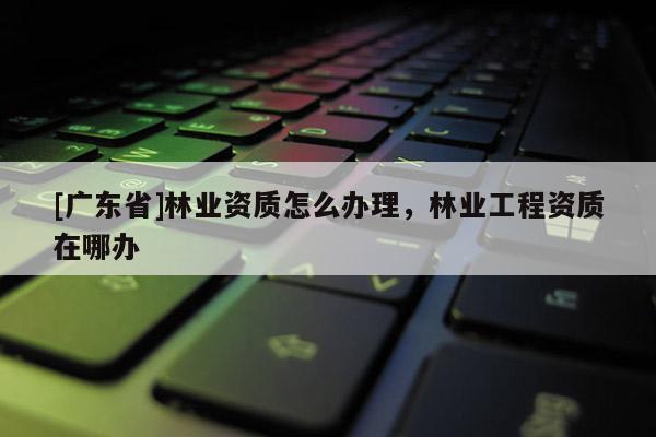 [广东省]林业资质怎么办理，林业工程资质在哪办