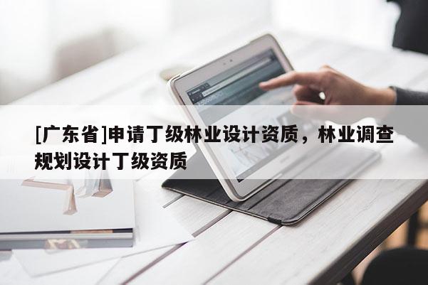 [广东省]申请丁级林业设计资质，林业调查规划设计丁级资质