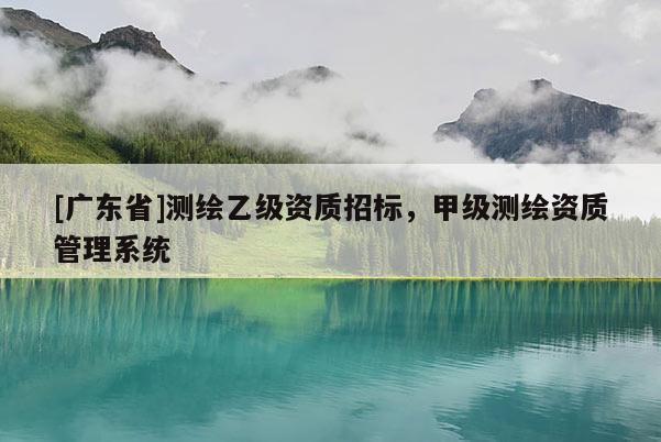 [广东省]测绘乙级资质招标，甲级测绘资质管理系统