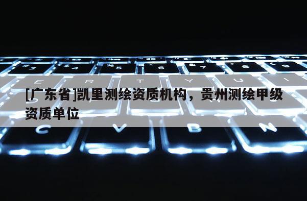[广东省]凯里测绘资质机构，贵州测绘甲级资质单位
