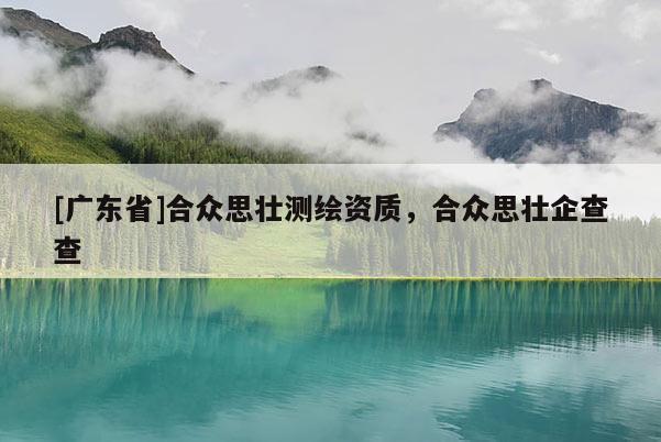 [广东省]合众思壮测绘资质，合众思壮企查查