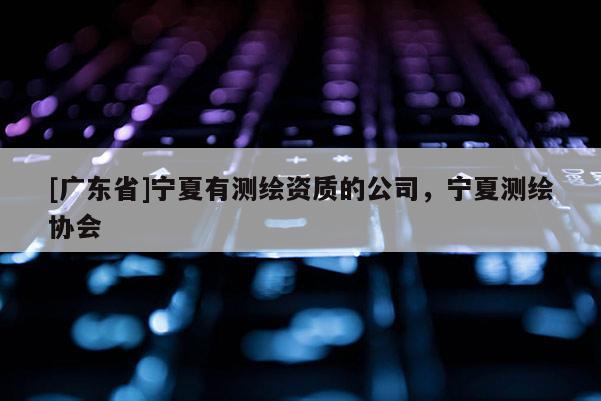 [广东省]宁夏有测绘资质的公司，宁夏测绘协会