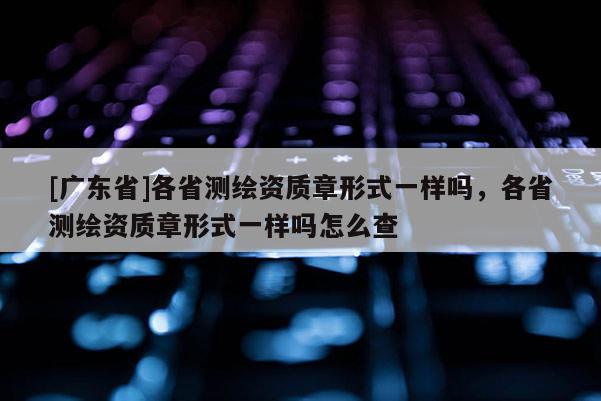 [广东省]各省测绘资质章形式一样吗，各省测绘资质章形式一样吗怎么查