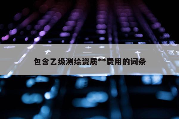 包含乙级测绘资质**费用的词条