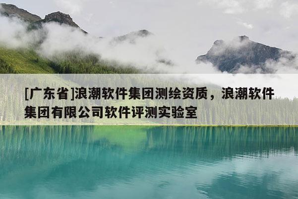 [广东省]浪潮软件集团测绘资质，浪潮软件集团有限公司软件评测实验室